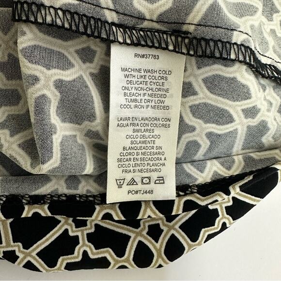 Laundry by Shelli Segal Black and White Geometric Patterned Dress - Size 4 - Picture 6 of 13